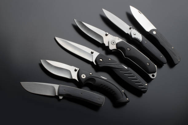 Damascus folding knives