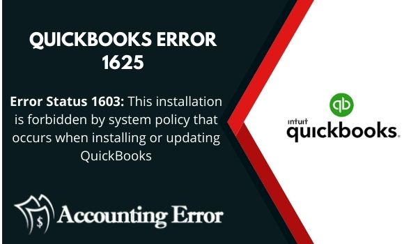 QuickBooks Error 1625