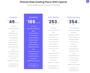 Shared Hosting Plans With cPanel